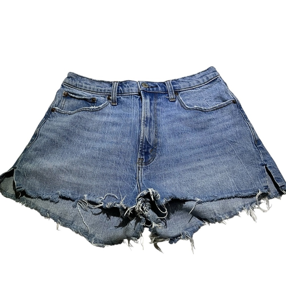 Abercrombie‎ Curve Love Mom Shorts High Rise Frayed Denim 28/6
